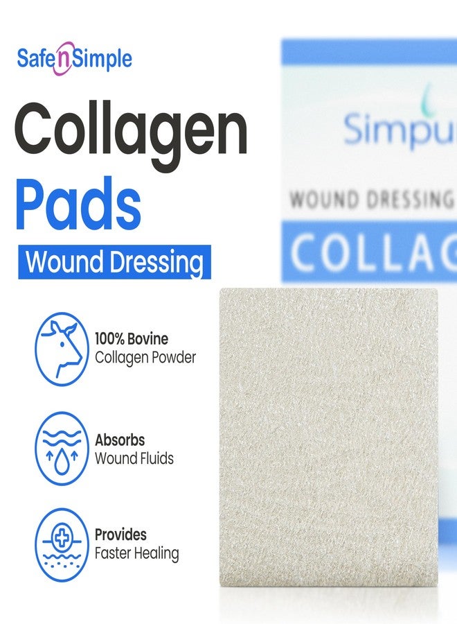 Simpurity Collagen Dressing Pads - 4" x 4" 5 Count Collagen Pads for Wounds - Non-Adherent Collagen Dressing for Wound Care - Safe n' Simple Wound Care Supplies. - Image 3